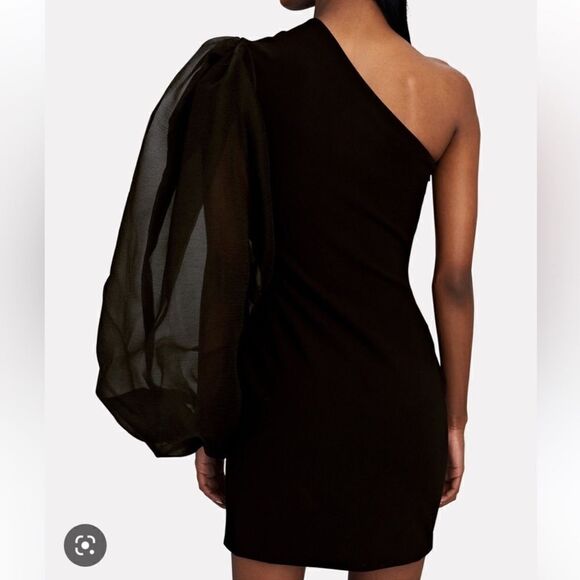 New Solace London Iona Black One Sleeve Mini Dress Size 4 - Picture 5 of 16